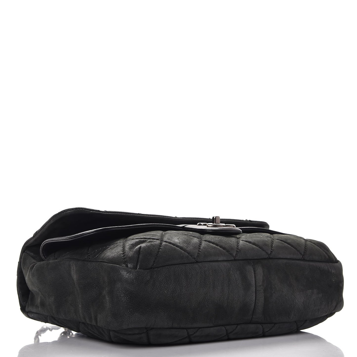 Iridescent Calfskin Jumbo In the Mix Double Flap Black
