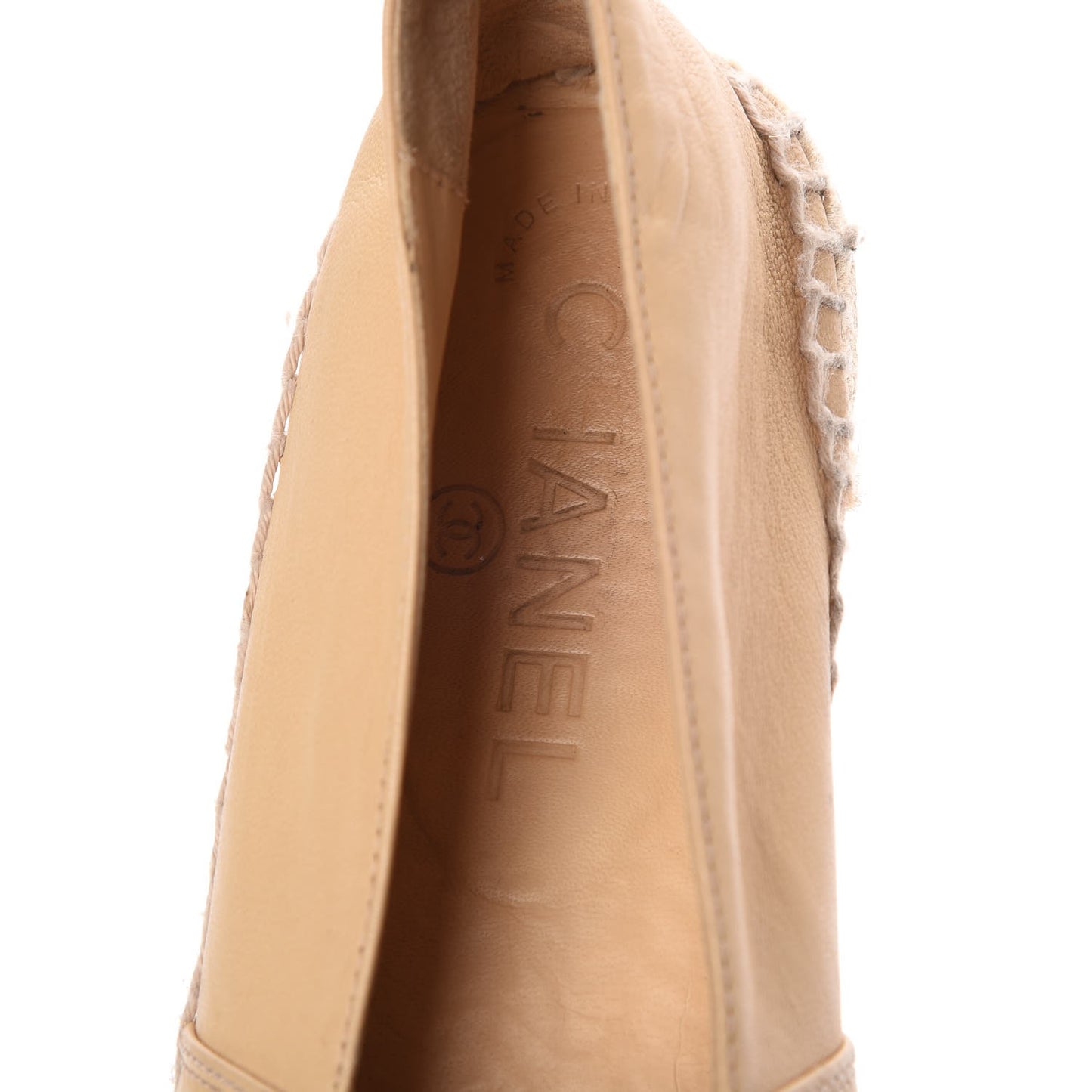 Lambskin CC Espadrilles 41 Beige Black