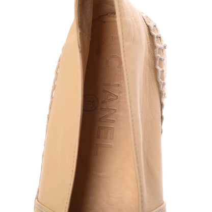 Chanel Lambskin CC Espadrilles 41 Beige Black 19 of 21