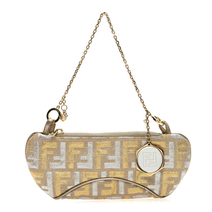 Fendi Metallic Zucca Mini Pochette Oro Argento 1 of 10