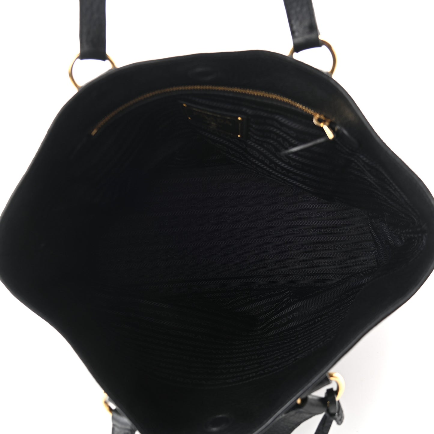 Vitello Phenix Embossed Logo Tote Black