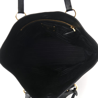 Prada Vitello Phenix Embossed Logo Tote Black 5 of 9