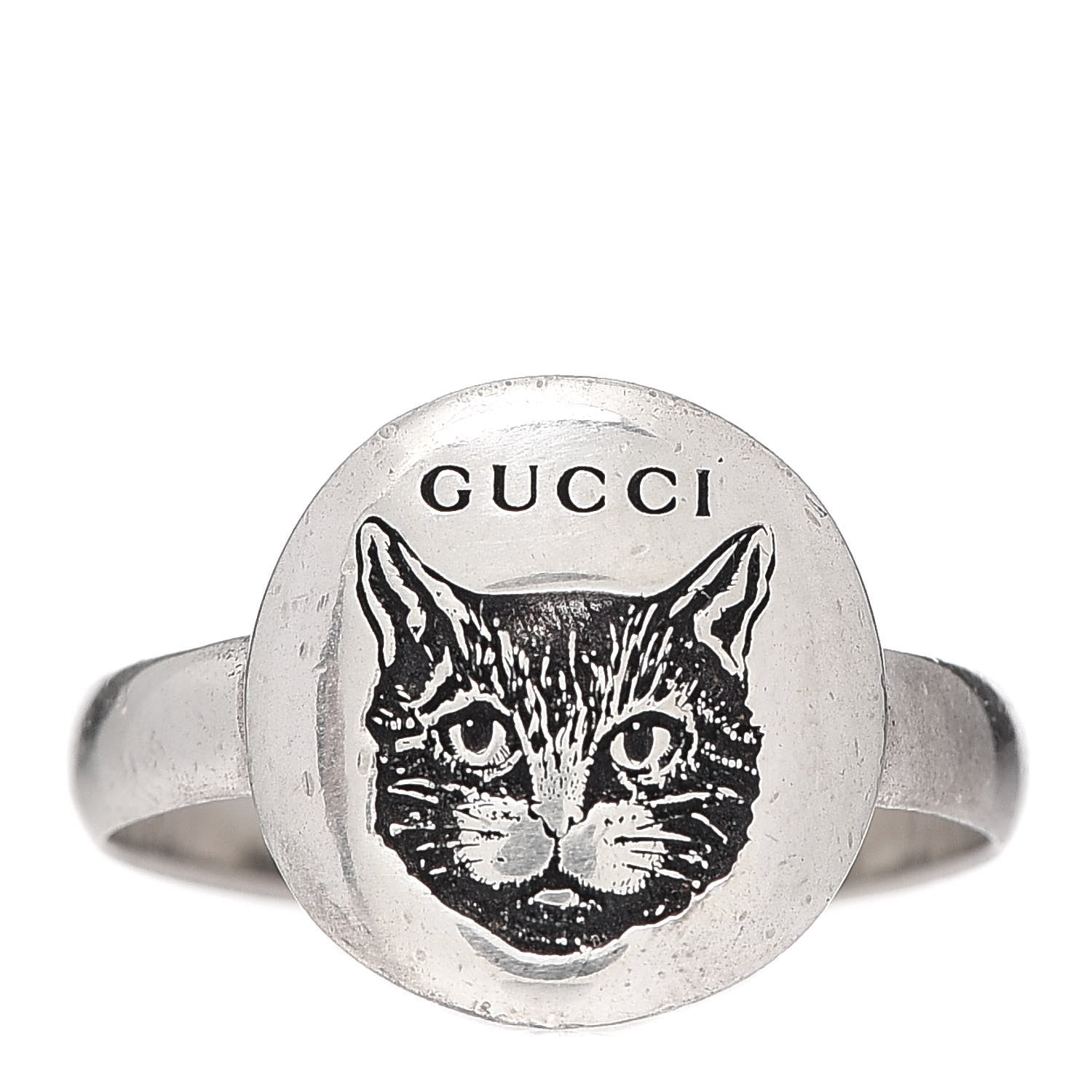 Gucci Sterling Silver Blind for Love Mystic Cat Ring 56 7.5 1 of 5