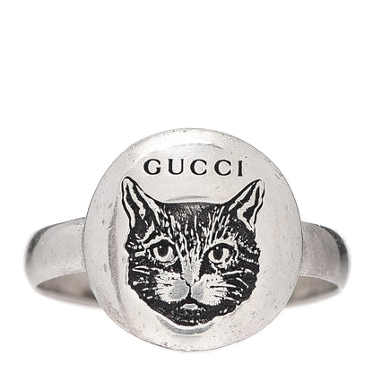 Gucci Sterling Silver Blind for Love Mystic Cat Ring 56 7.5 1 of 5