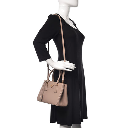 Prada Saffiano Mini Galleria Double Zip Tote Cammeo 2 of 17