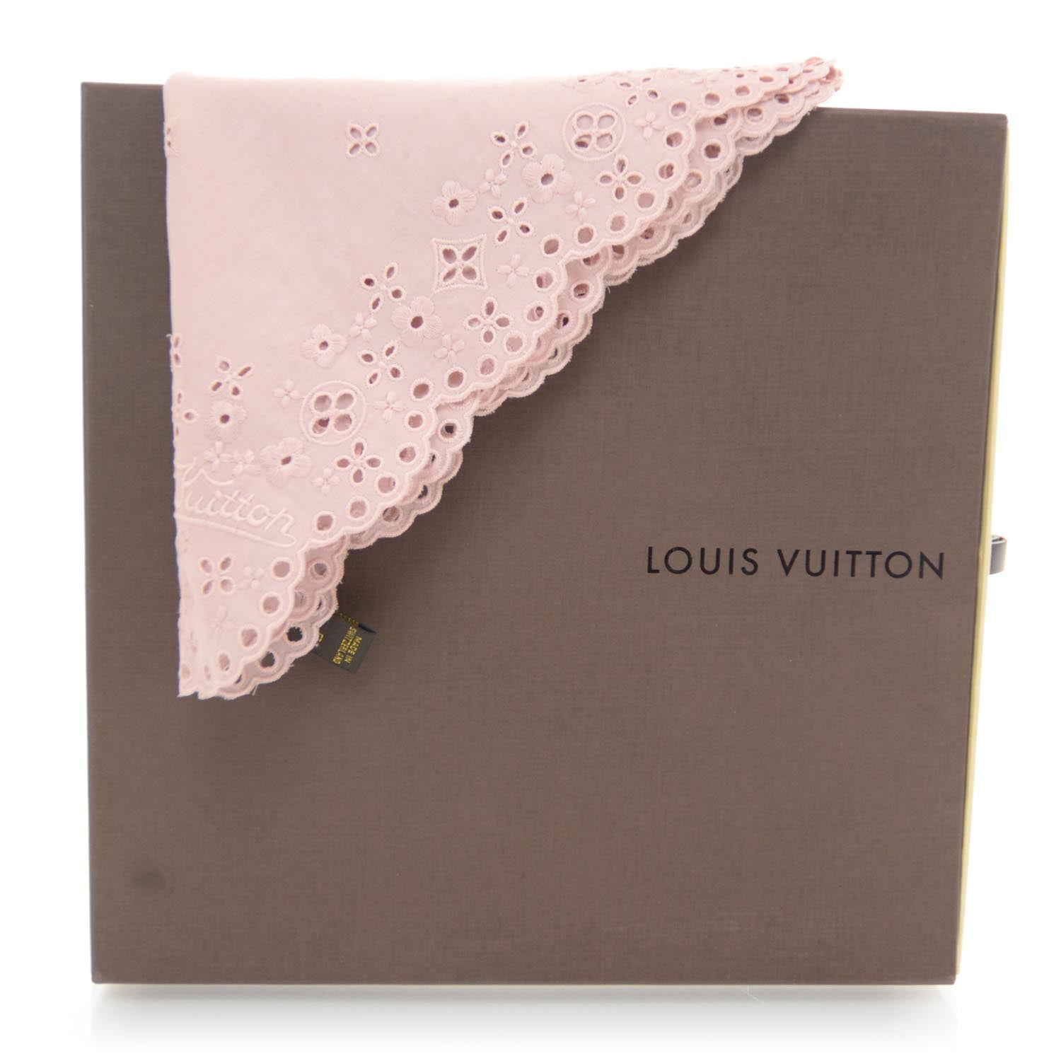Louis Vuitton Embroidered Eyelet Bandana Scarf Pink 4 of 4