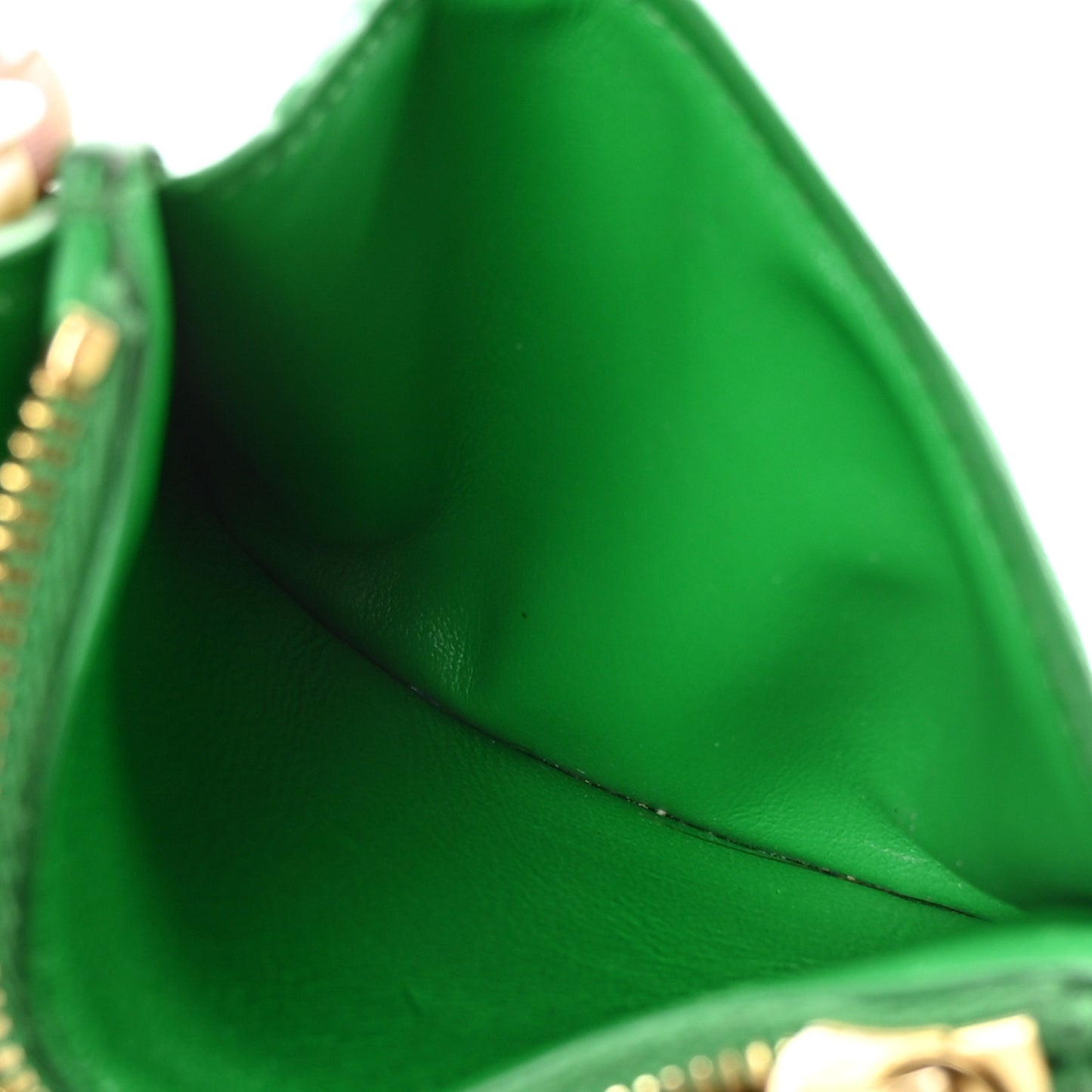 Nappa Maxi Intrecciato Zip Card Holder Parakeet