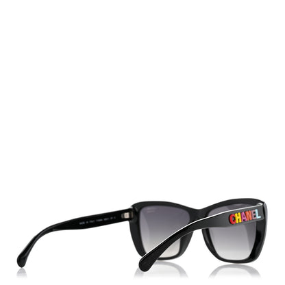 Chanel Acetate Polarized Butterfly Sunglasses 71548A Black 4 of 9