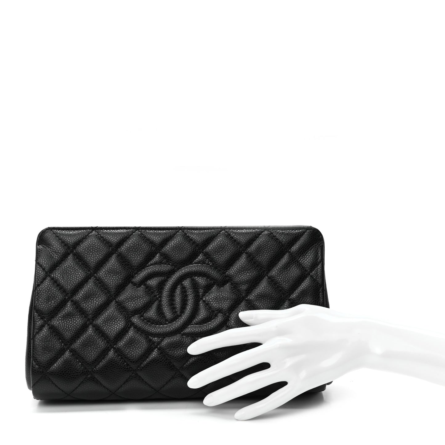 Caviar Quilted CC Clutch Black