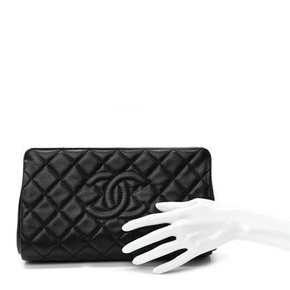 Chanel Caviar Quilted CC Clutch Black 2 of 8