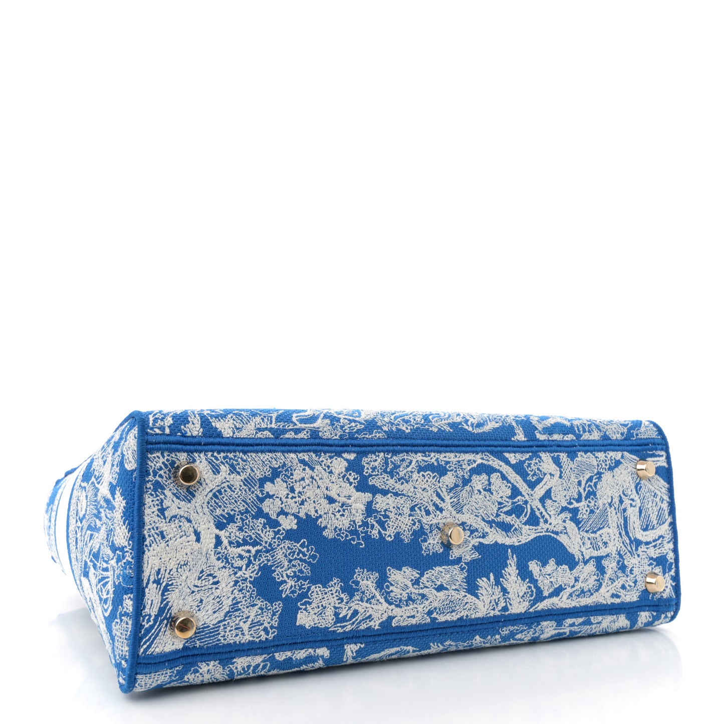 Toile de Jouy Embroidered Large Lady D-Lite Fluorescent Blue
