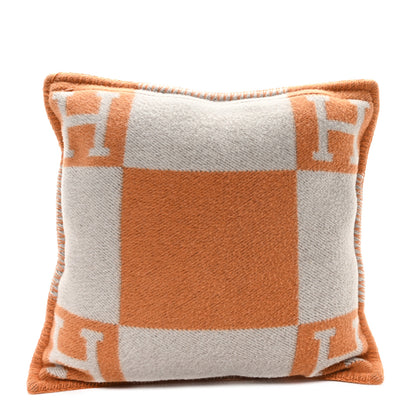 Hermes Wool Cashmere Avalon Pillow PM Ecru Potiron 2 of 3