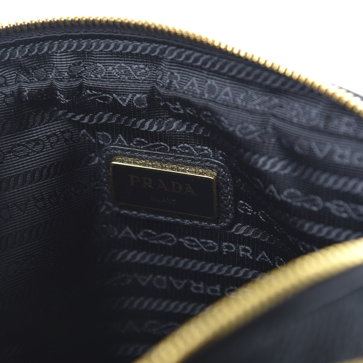 Prada Vitello Daino Medium Double Zip Shoulder Bag Black 9 of 10