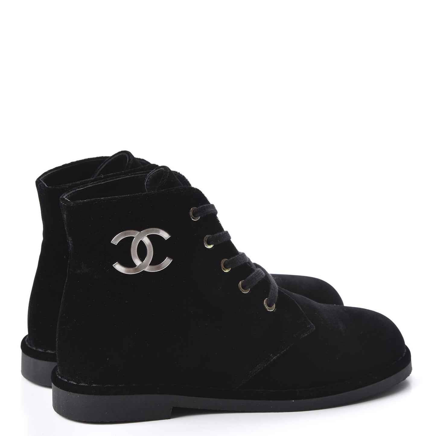 Velvet CC Lace Up Boots 36.5 Black