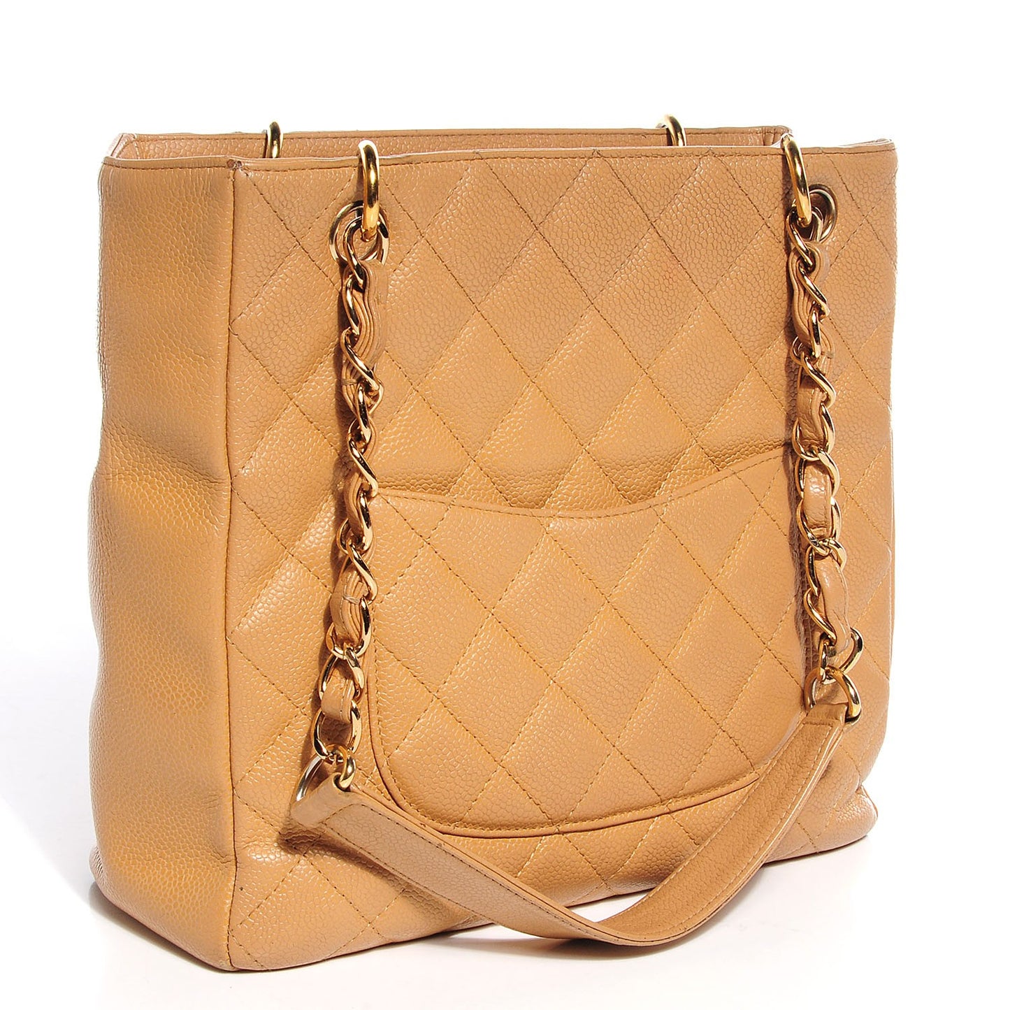 Caviar Petit Shopping Tote PST Beige