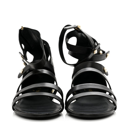 Chanel Calfskin Pearl Gladiator Sandals 41 Black 2 of 8
