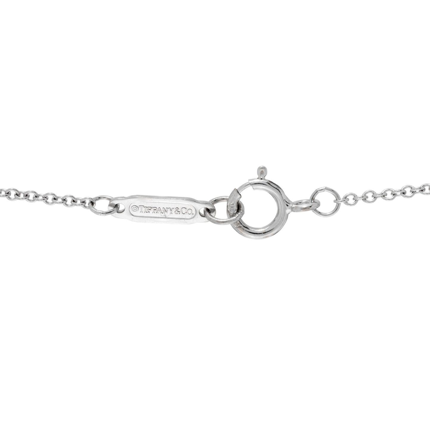 18K White Gold Diamond Mini Modern Keys Round Key Pendant Necklace