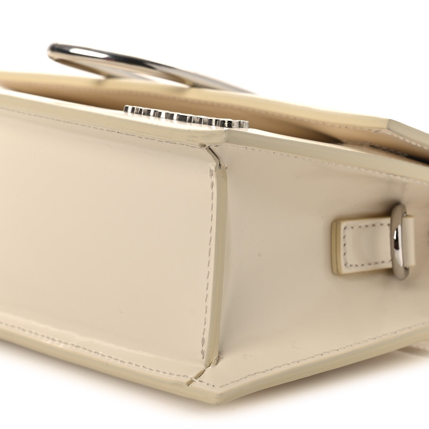 Jacquemus Smooth Calfskin Metal Flap Le Grand Bambino Light Ivory