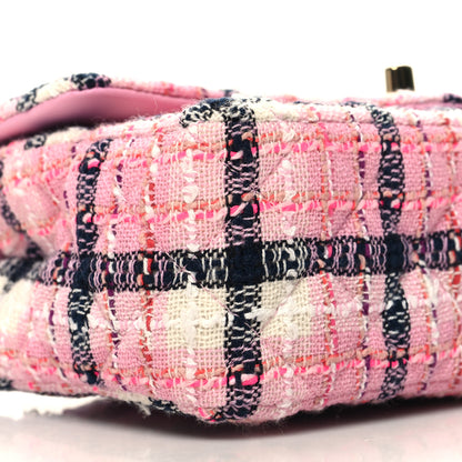 Chanel Tweed Quilted Mini Rectangular Flap Pink Navy White 9 of 11