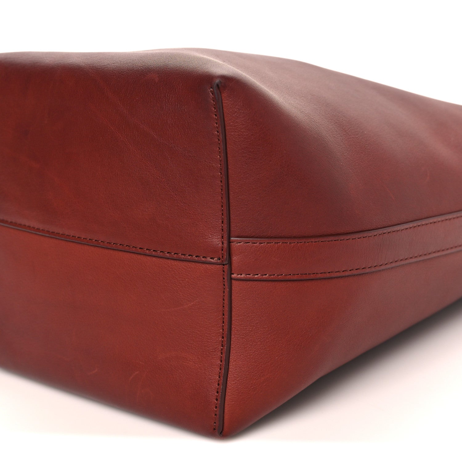 The Row Polished Saddle Calfskin Medium N/S Park Tote Burnt Wood 8 of 8