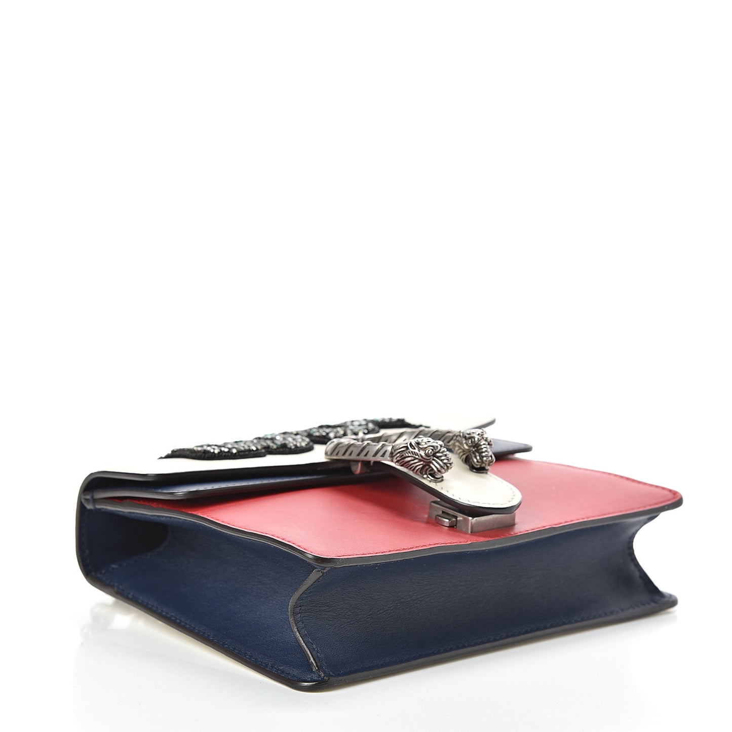 Calfskin Crystal Snake Embroidered Mini Dionysus Shoulder Bag Mystic White Hibiscus Red Blue Agata