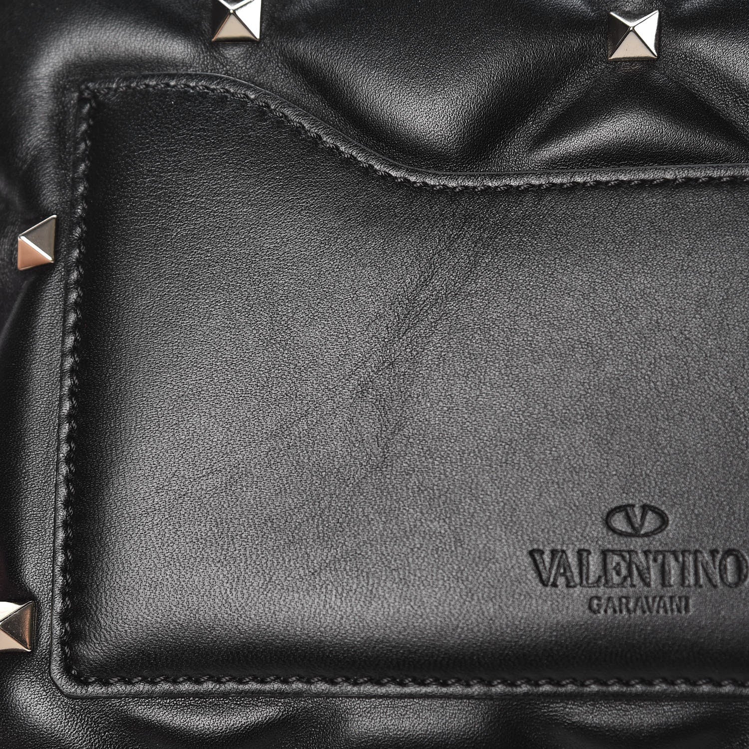 Valentino Garavani Lambskin VLTN Print Candystud Top Handle Bag Black 13 of 13