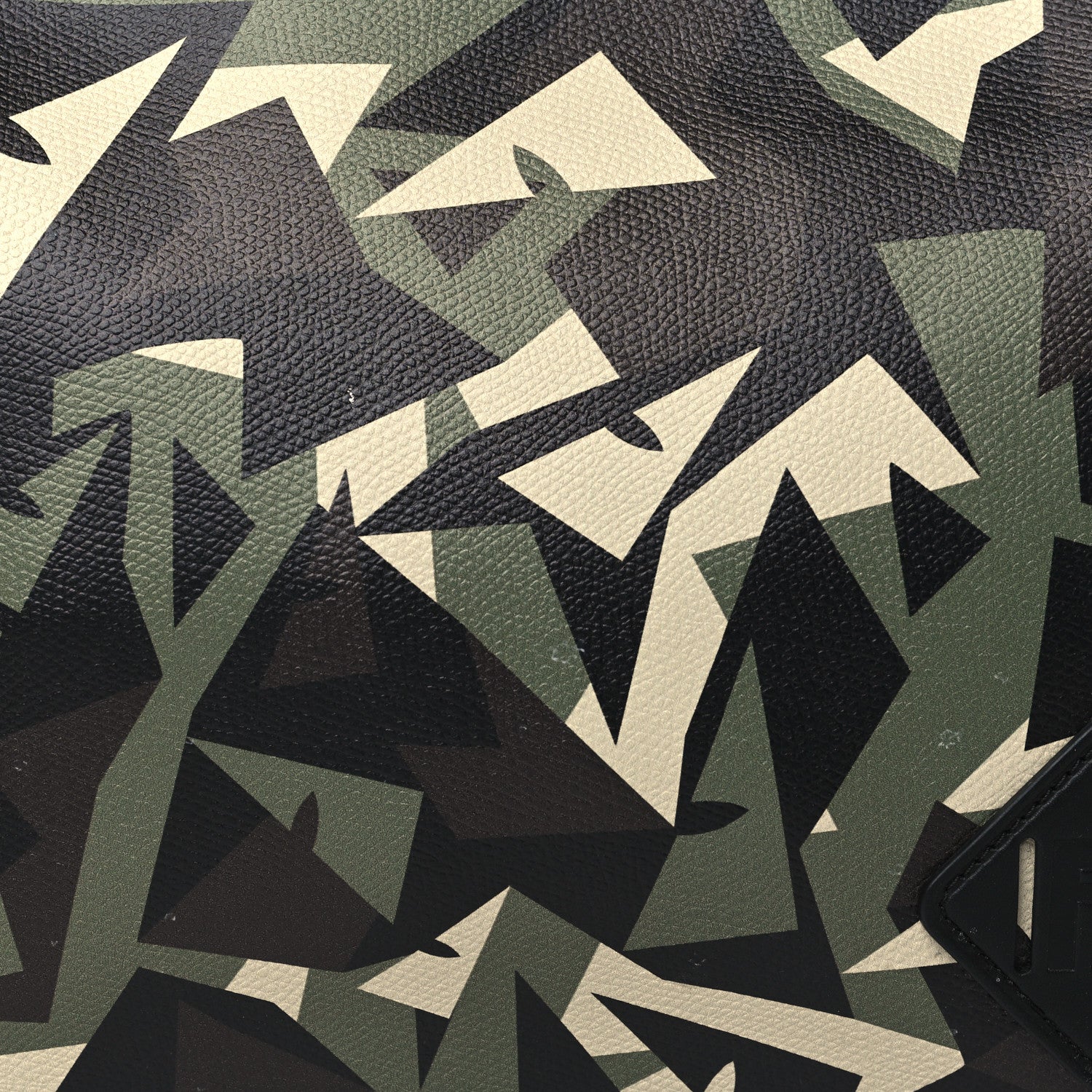 Fendi Textured Calfskin Bugs Camouflage Clutch Multicolor Military 8 of 10