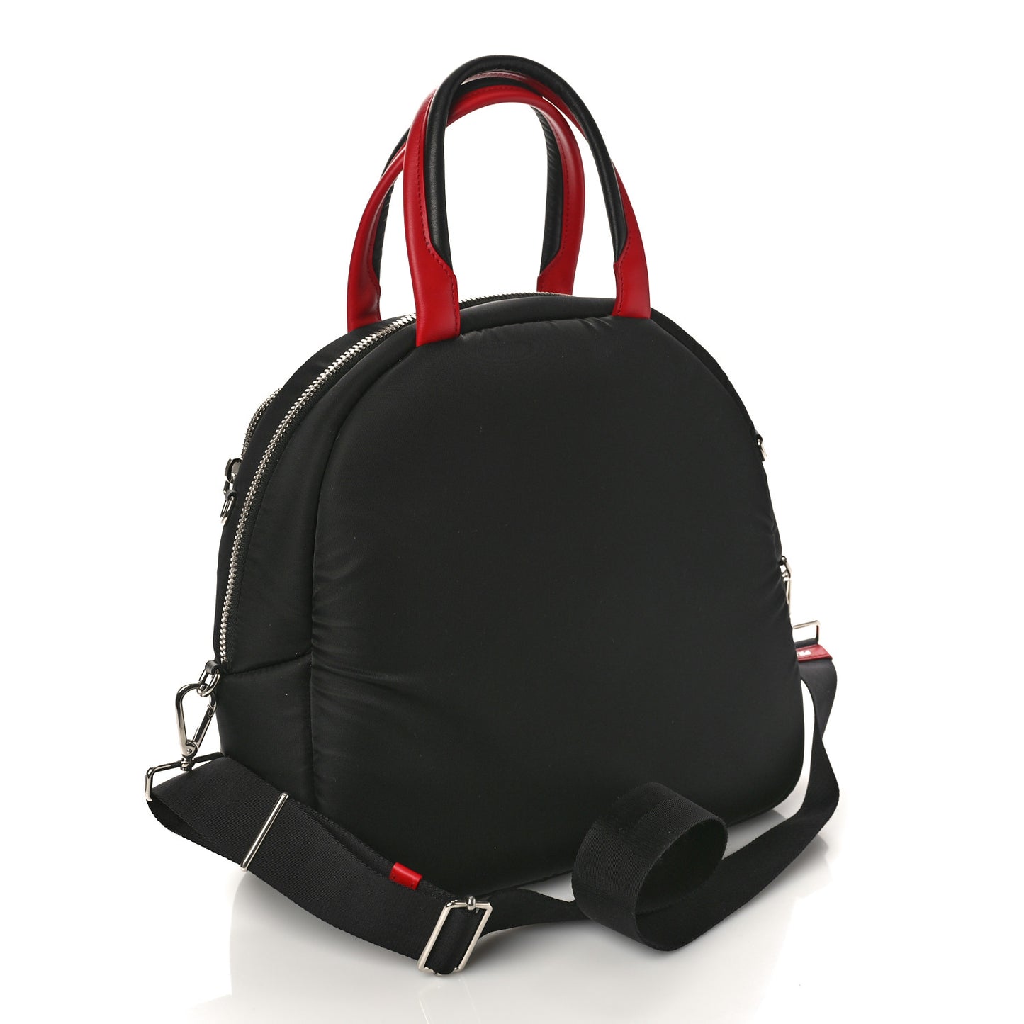 Tessuto Nylon Pocket Top Handle Bag Black Fuoco