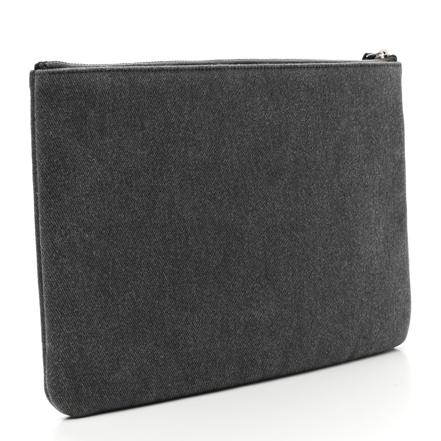 Chanel Canvas Sequins Medium Deauville Cosmetic Pouch Grey 3 of 7