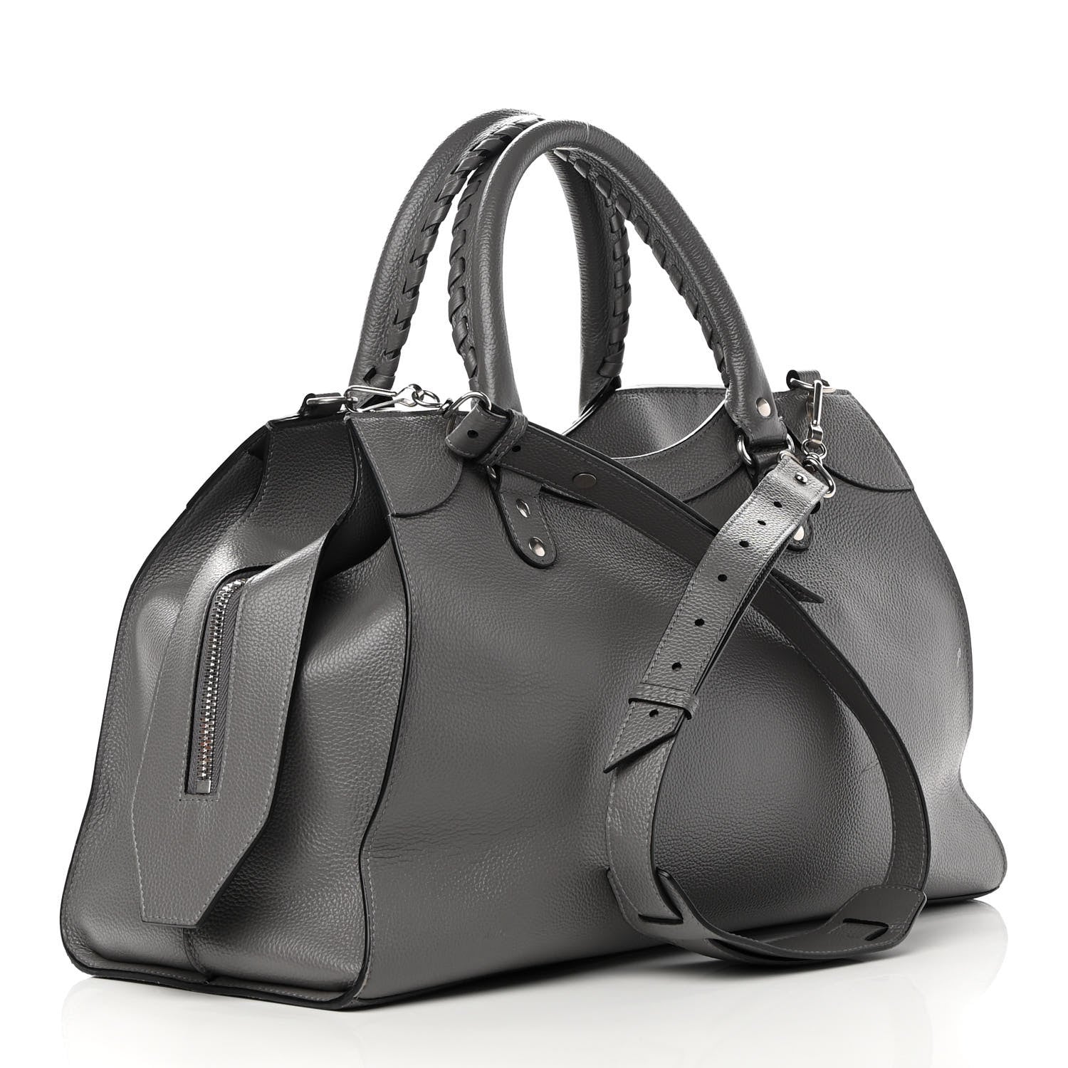Balenciaga Grained Calfskin Neo Classic Silver Hardware Medium City Dark Grey 2 of 15