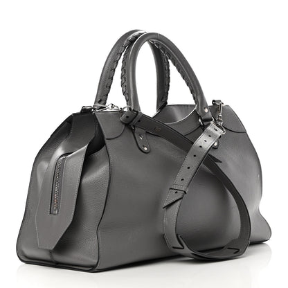 Balenciaga Grained Calfskin Neo Classic Silver Hardware Medium City Dark Grey 2 of 15
