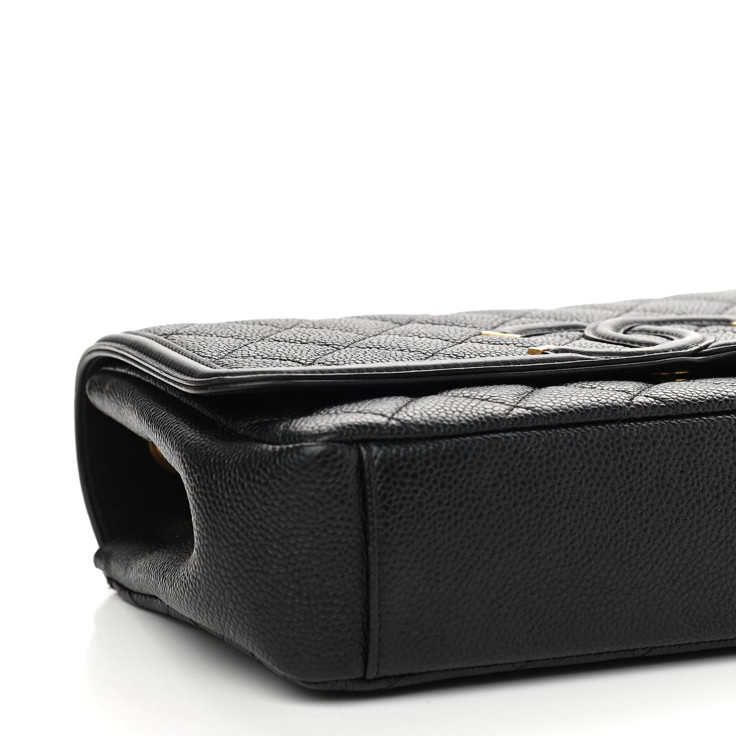 Caviar Quilted Medium CC Filigree Flap Black