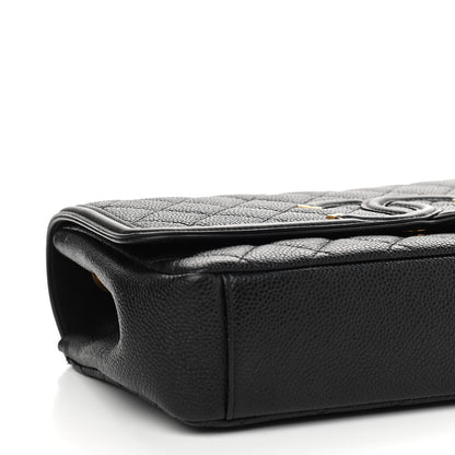 Chanel Caviar Quilted Medium CC Filigree Flap Black 9 of 13