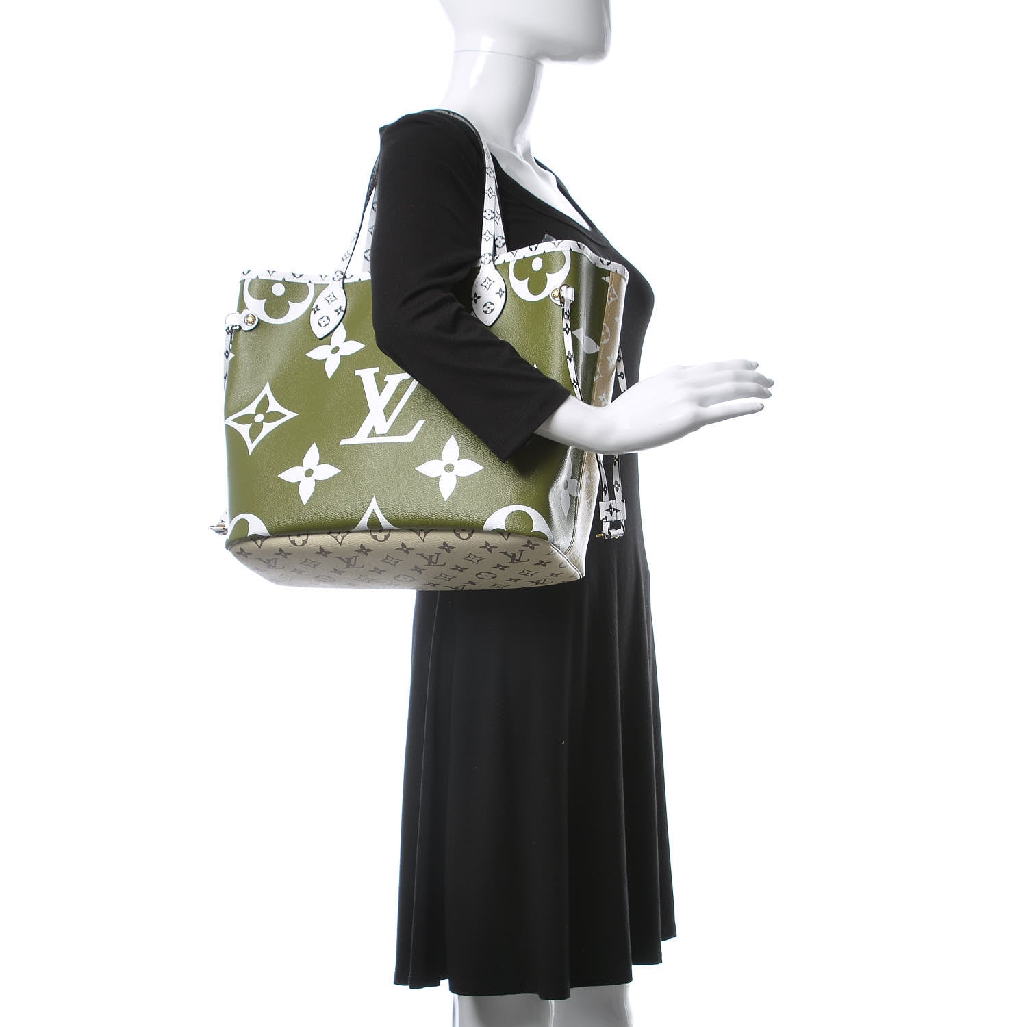 Louis Vuitton Monogram Giant Neverfull MM Kaki 2 of 12
