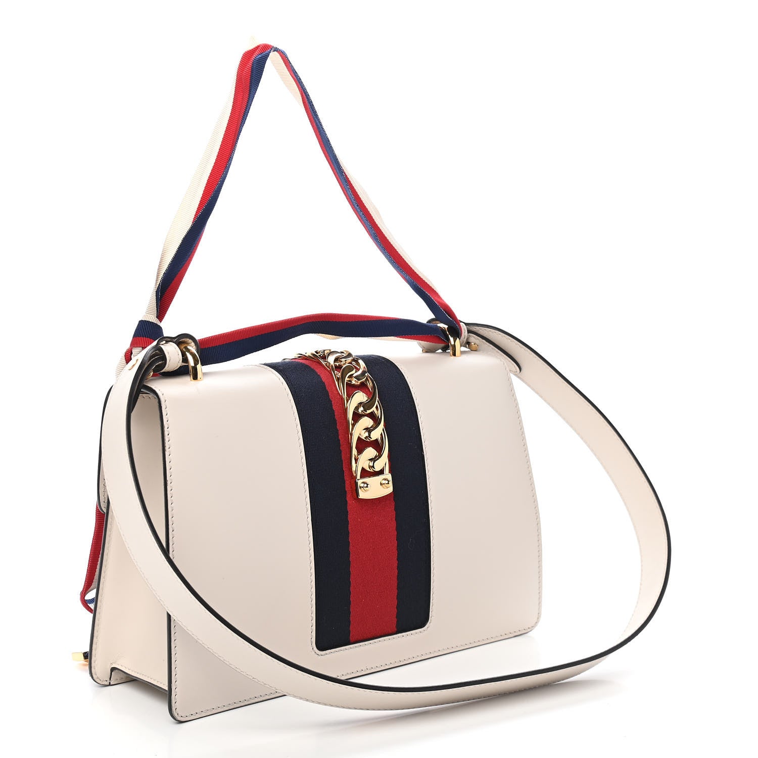 Gucci Calfskin Small Sylvie Shoulder Bag White 3 of 9