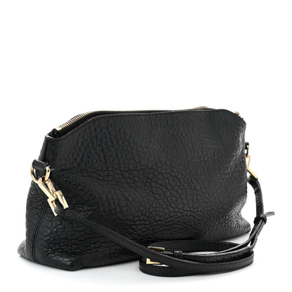 Burberry Signature Grain Calfskin Check Embossed Small Chichester Crossbody Clutch Bag Black 3 of 14
