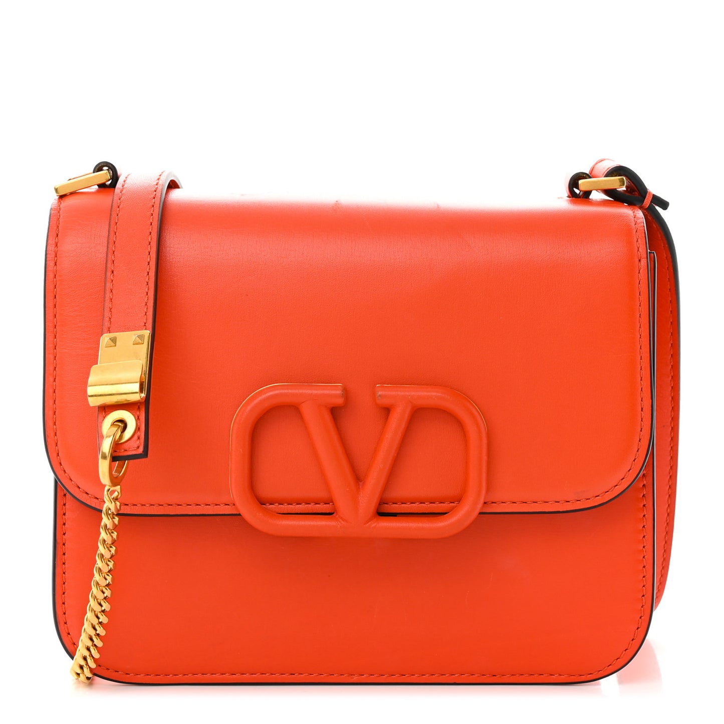 Smooth Calfskin Small VSling Shoulder Bag Orange