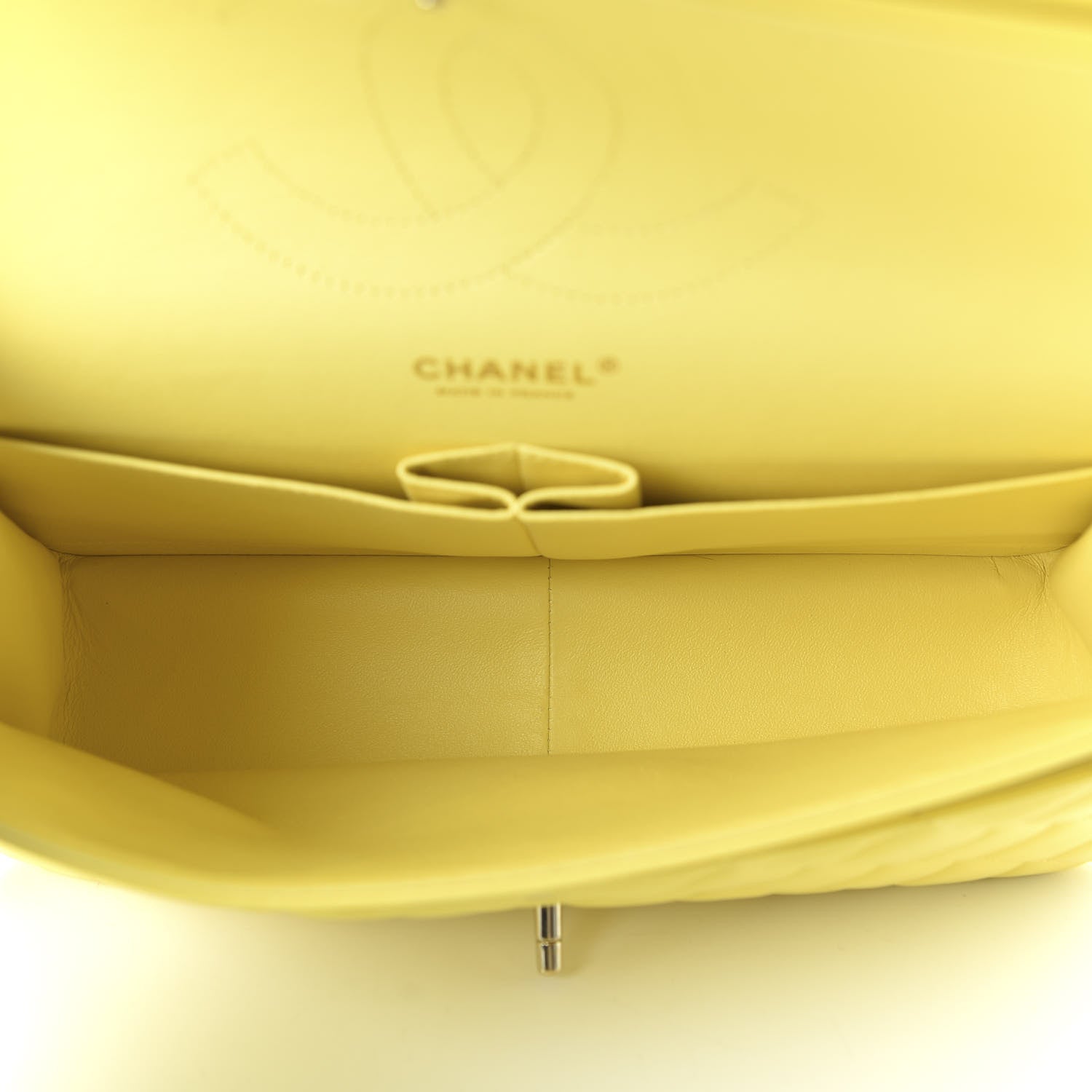 Chanel Lambskin Quilted Jumbo Double Flap Yellow 4 of 9