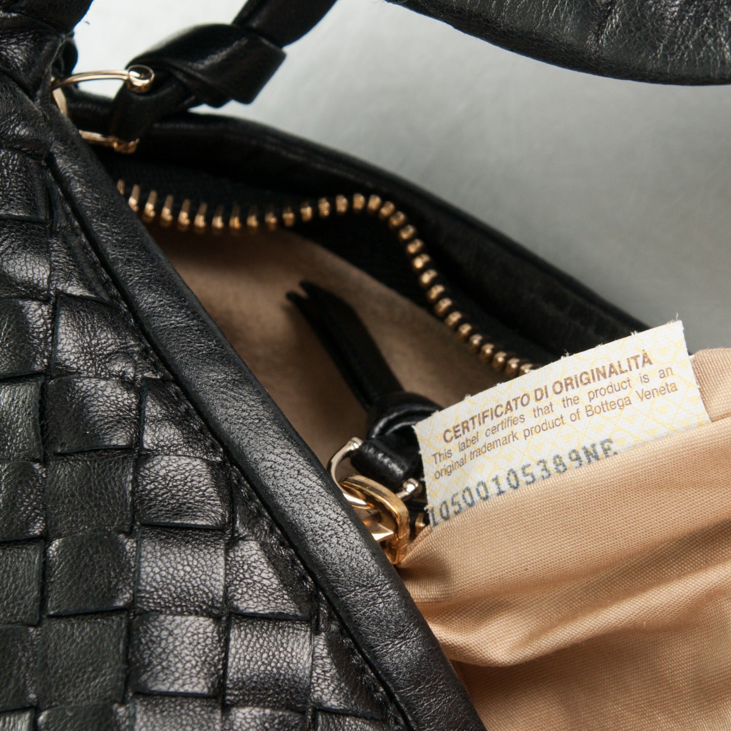 Nappa Intrecciato Small Veneta Hobo Nero Black