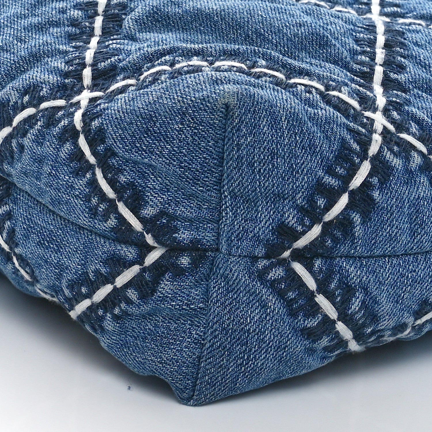 Chanel Denim Quilted Stitched Small Chanel 22 Blue 10 of 11