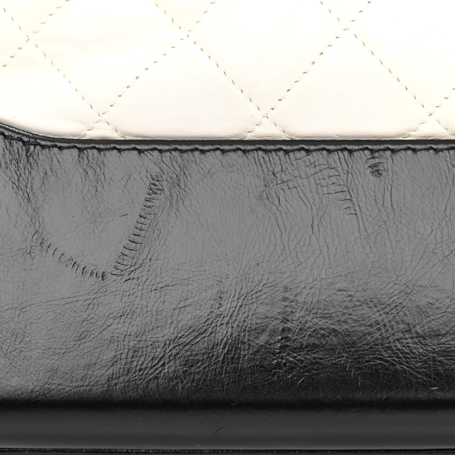 Chanel Aged Calfskin Quilted Medium Gabrielle Hobo Black White 11 of 11