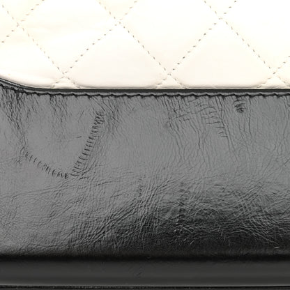 Chanel Aged Calfskin Quilted Medium Gabrielle Hobo Black White 11 of 11