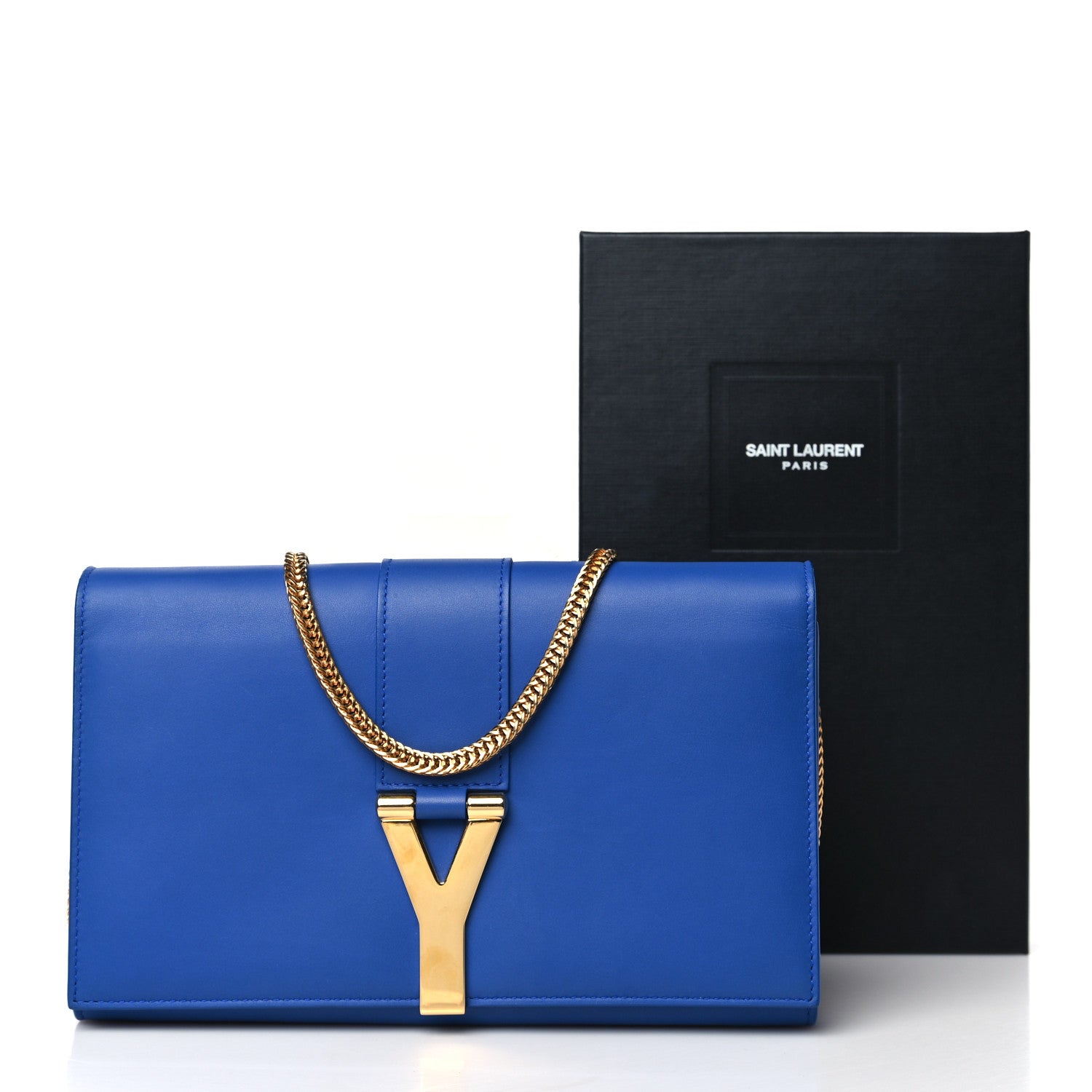 Saint Laurent Calfskin Classic Y Ligne Chain Wallet Bleu Majorelle 12 of 12