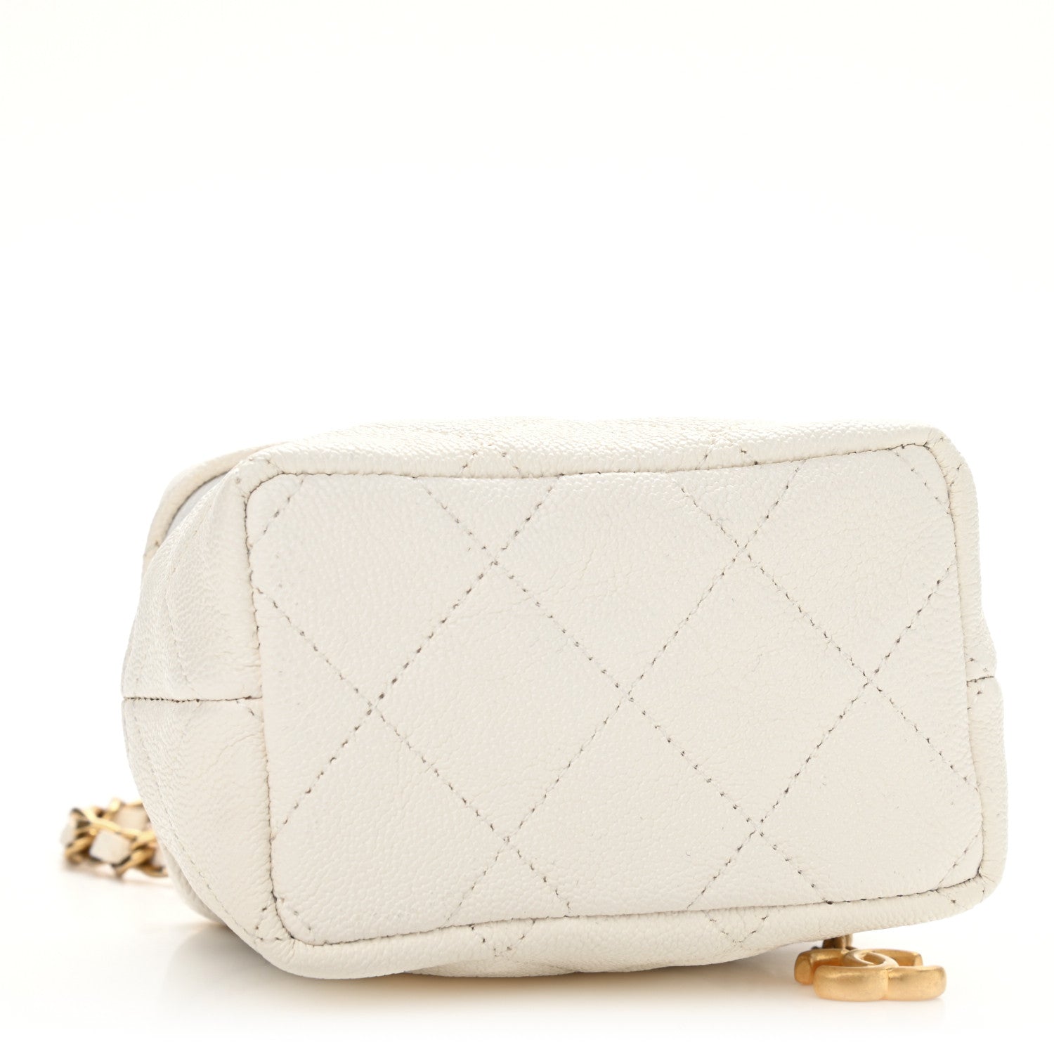 Chanel Caviar Quilted Mini Top Handle Vanity With Chain White 4 of 9