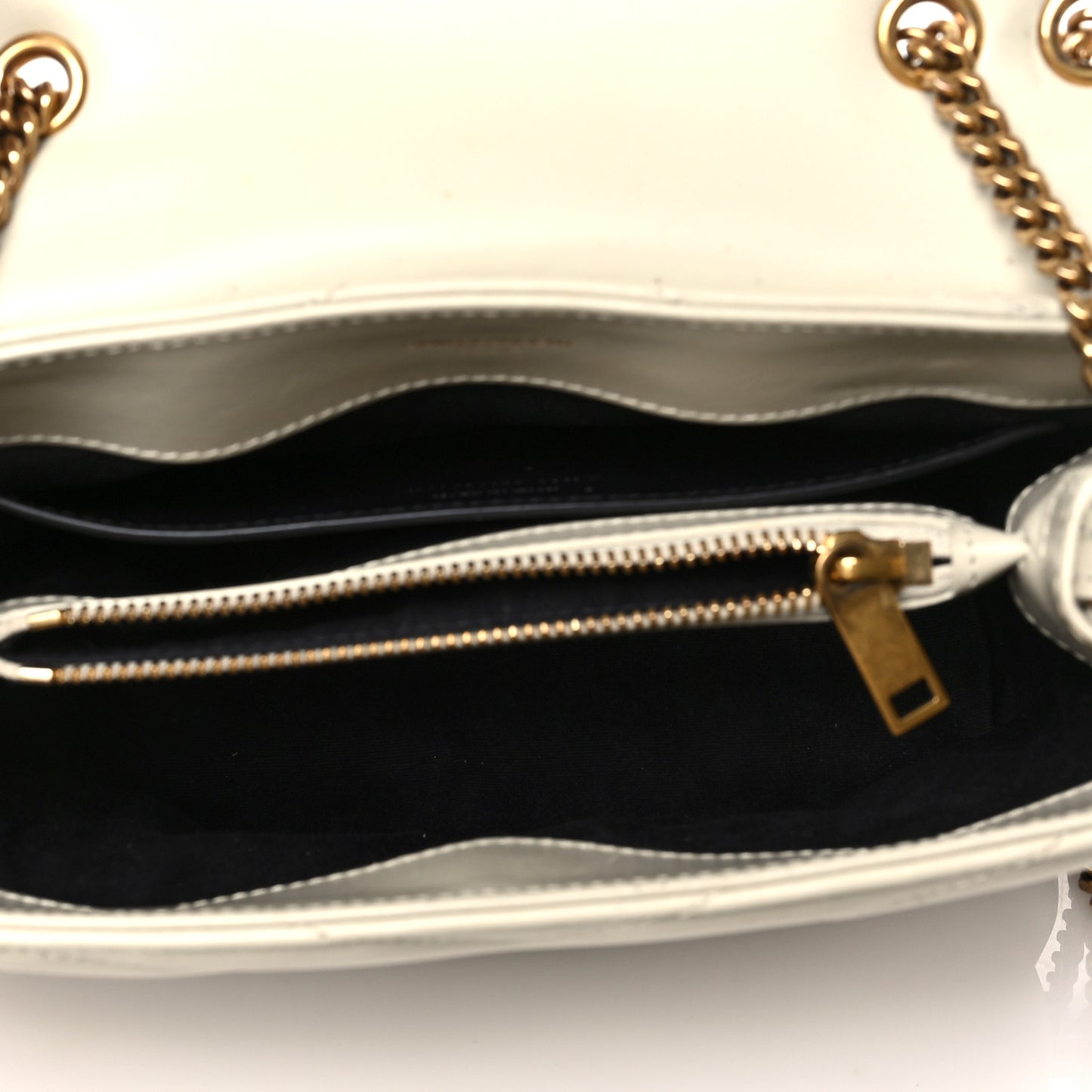 Calfskin Y Quilted Monogram Small Loulou Chain Satchel Crema Soft