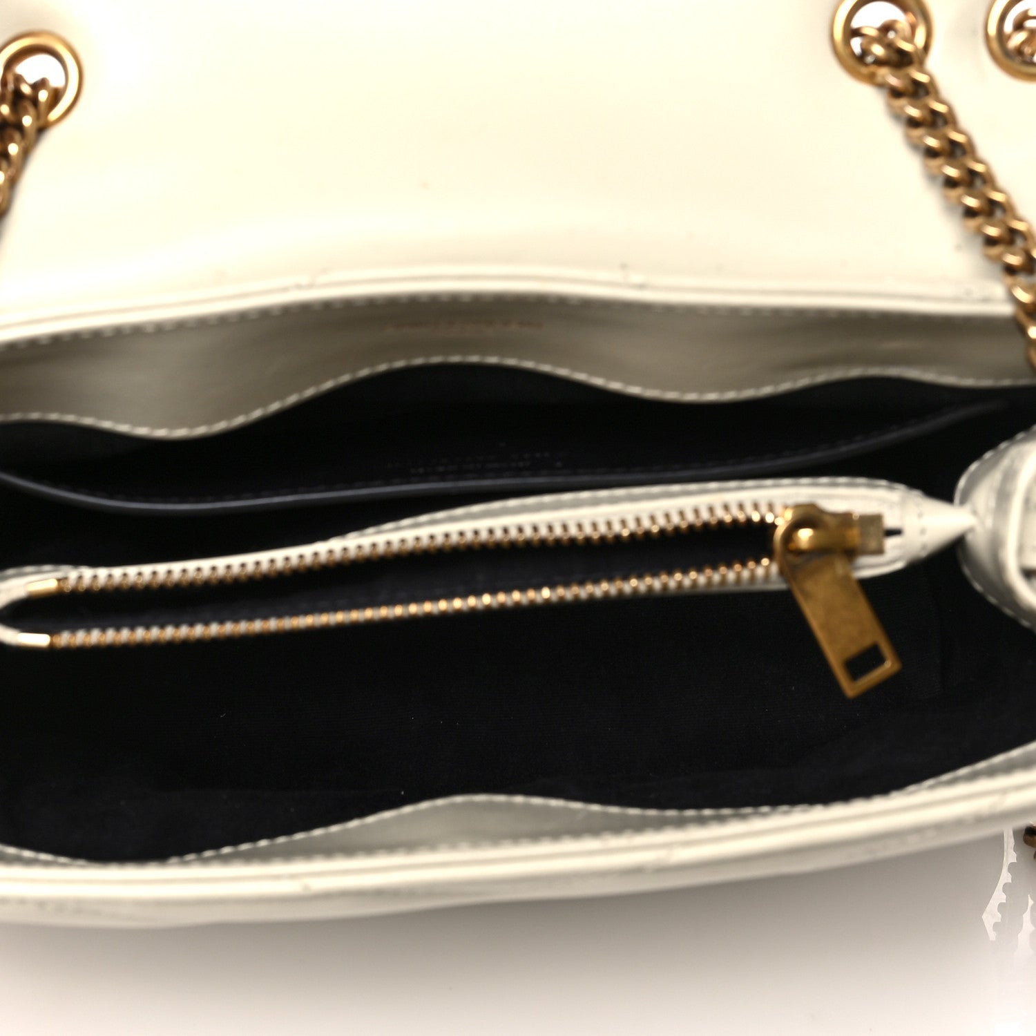 Saint Laurent Calfskin Y Quilted Monogram Small Loulou Chain Satchel Crema Soft 4 of 8