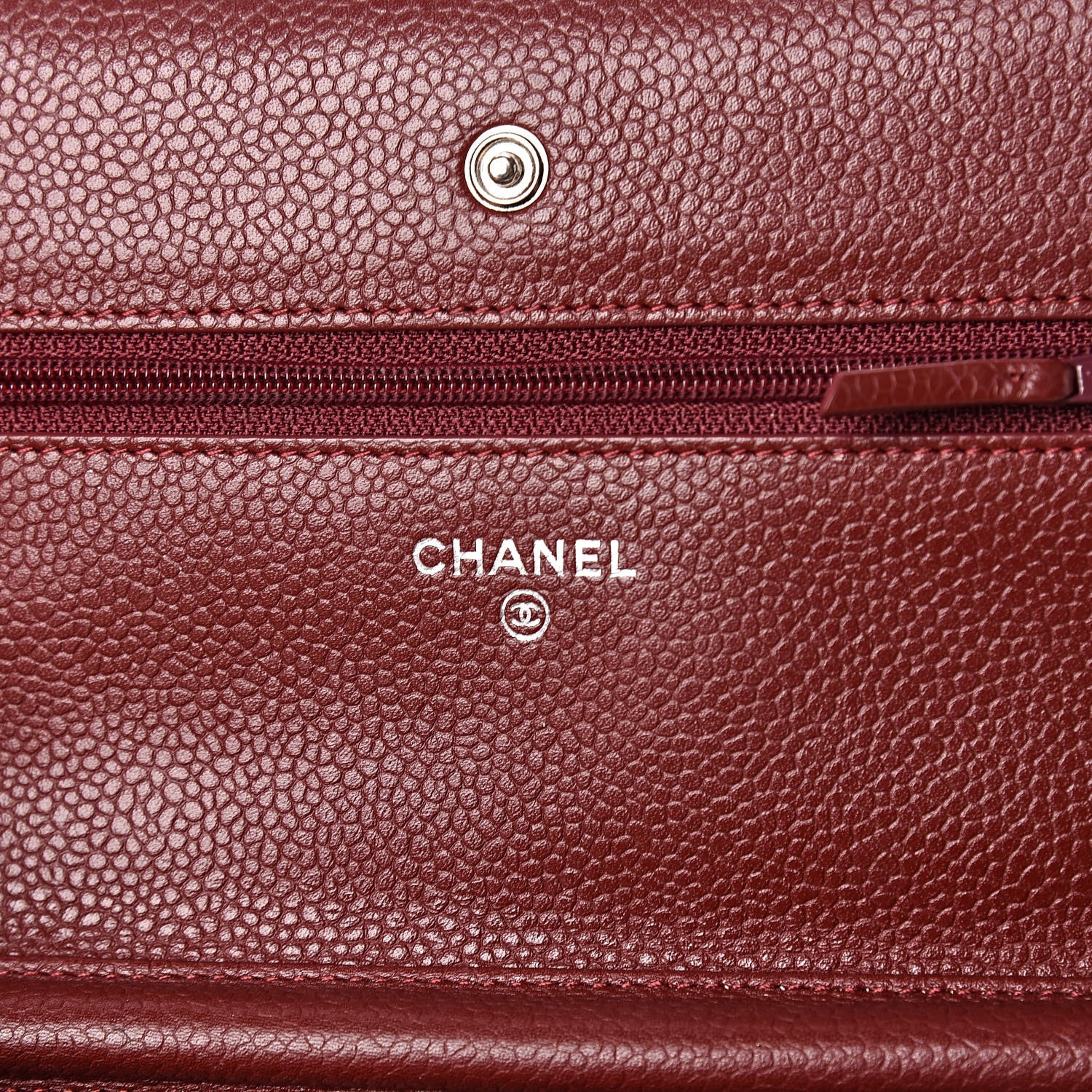 Chanel Caviar Quilted Wallet On Chain WOC Dark Red 6 of 11