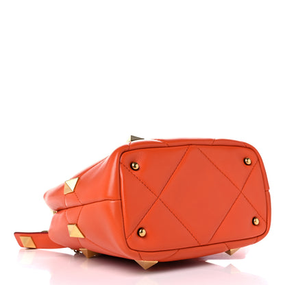 Valentino Garavani Nappa Small Roman Stud The Handle Bag Orange Zest 4 of 9