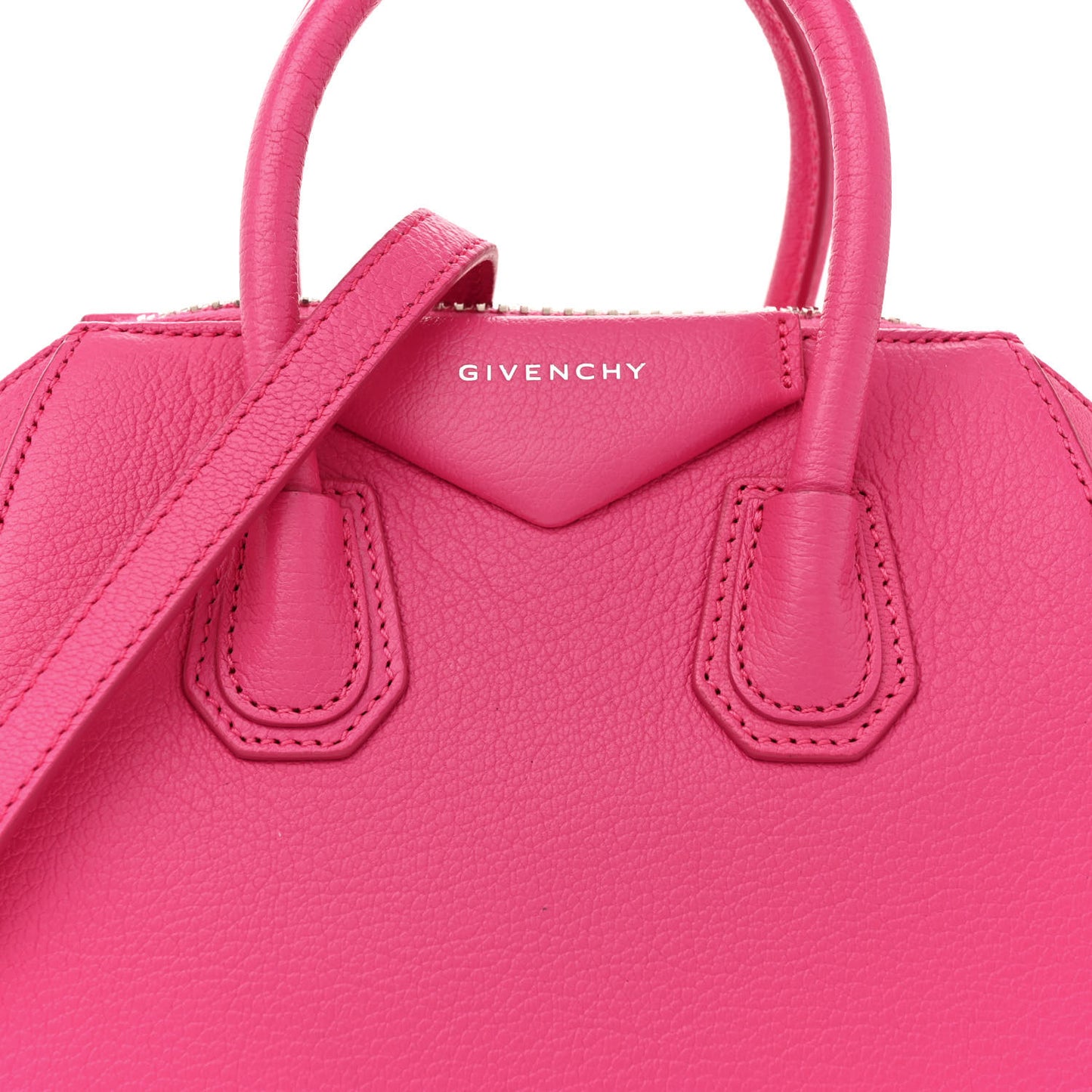 Sugar Goatskin Mini Antigona Neon Pink