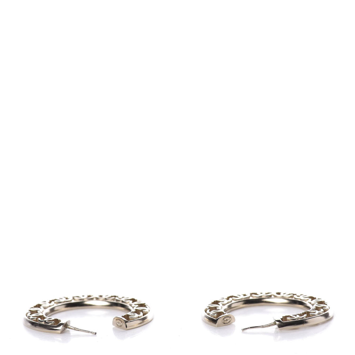 Chanel CC Hoop Earrings Gold 3 of 7